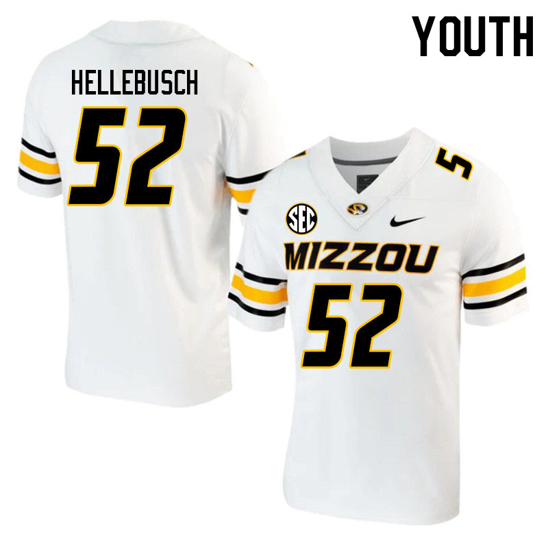 Youth #52 Ethan Hellebusch Missouri Tigers College 2023 Football Stitched Jerseys Sale-White